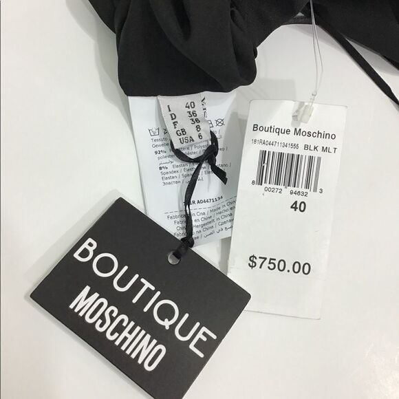 MOSCHINO Black Pearl Print Maxi Dress New With Tag - Picture 8 of 9